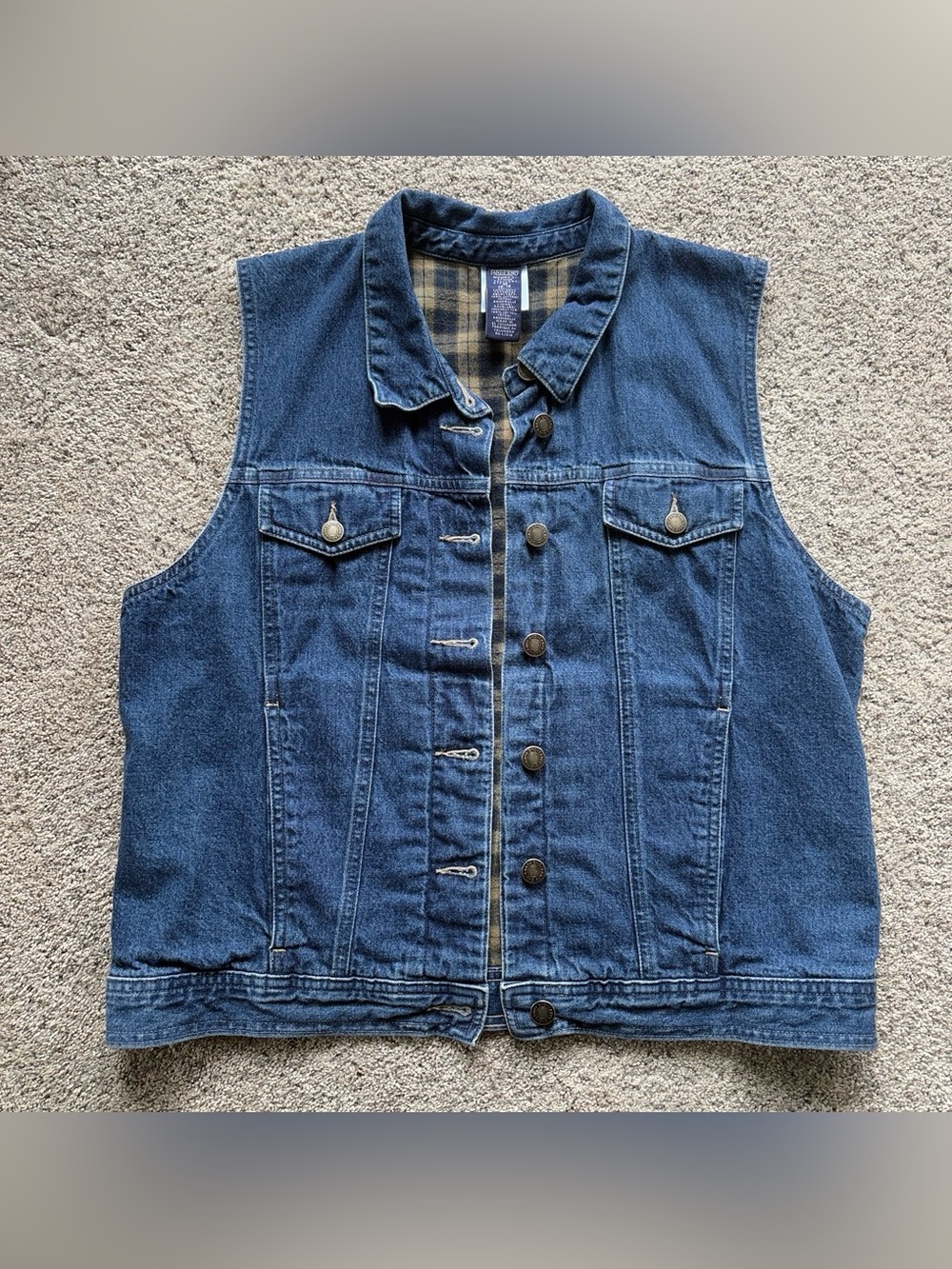 Vintage Lands' End Blue Denim Vest Women’s Medium